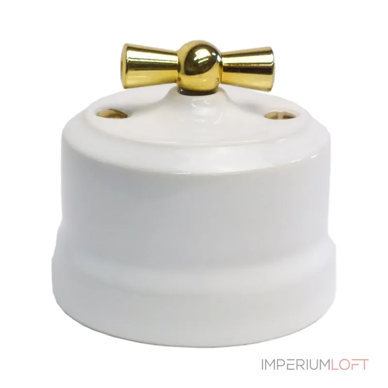 Переключатель поворотный с золотой ручкой Edisel Verona KVGSw2K01 от ImperiumLoft
