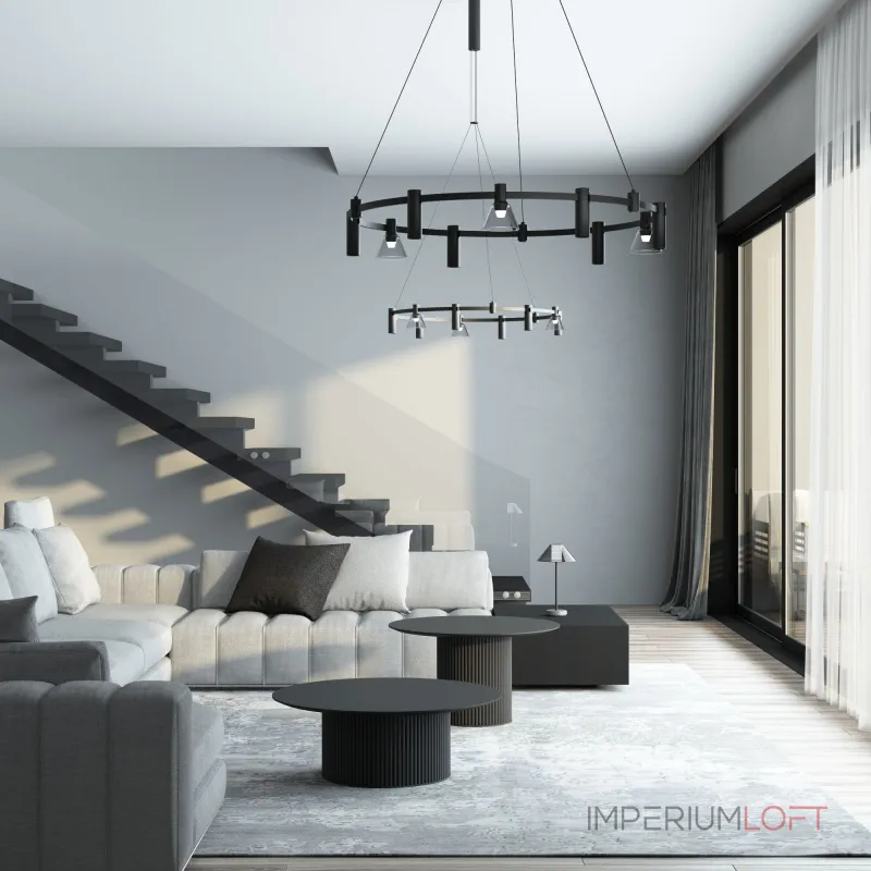 Шинопровод с тросовыми креплениями round черный ø800 Elektrostandard esthetic magnetic a065428 от ImperiumLoft