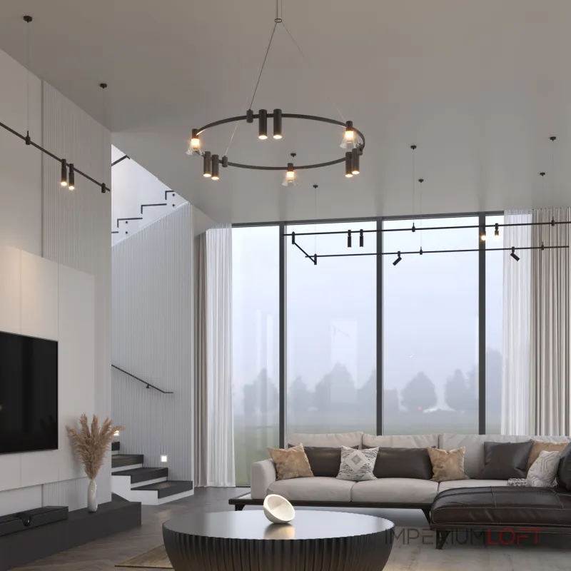 Шинопровод с тросовыми креплениями round черный ø800 Elektrostandard esthetic magnetic a065428 от ImperiumLoft