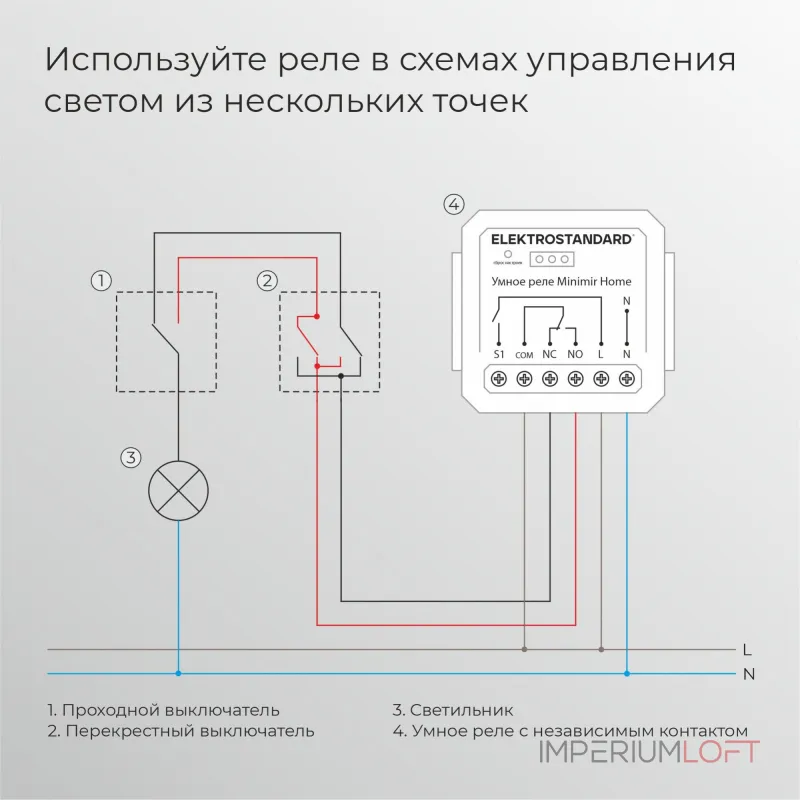 Реле умный дом с независимым контактом Elektrostandard wi-fi a067444 от ImperiumLoft