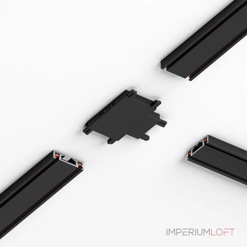 Четырёхсторонний соединитель для накладного шинопровода чёрный Elektrostandard flat magnetic a063738 от ImperiumLoft