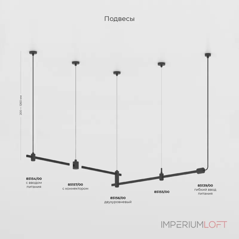 Подвесной комплект для подключения трековой системы освещения к питанию боковой Elektrostandard esthetic magnetic a065431 от ImperiumLoft