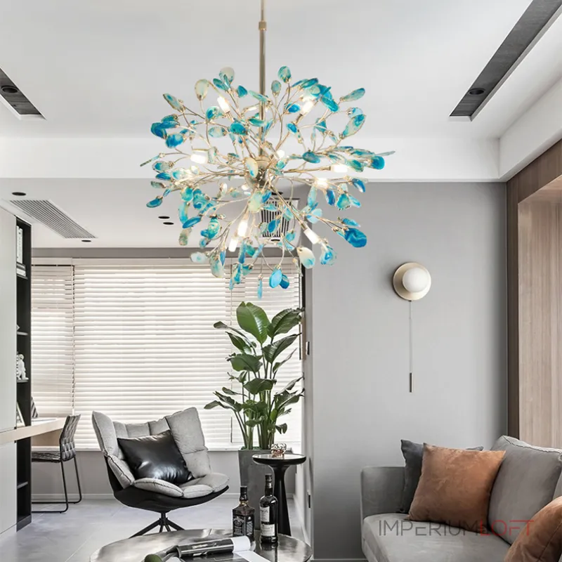 Люстра на штанге AGATE 8 L18 Blue