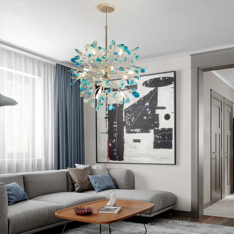 Люстра на штанге AGATE 8 L18 Blue