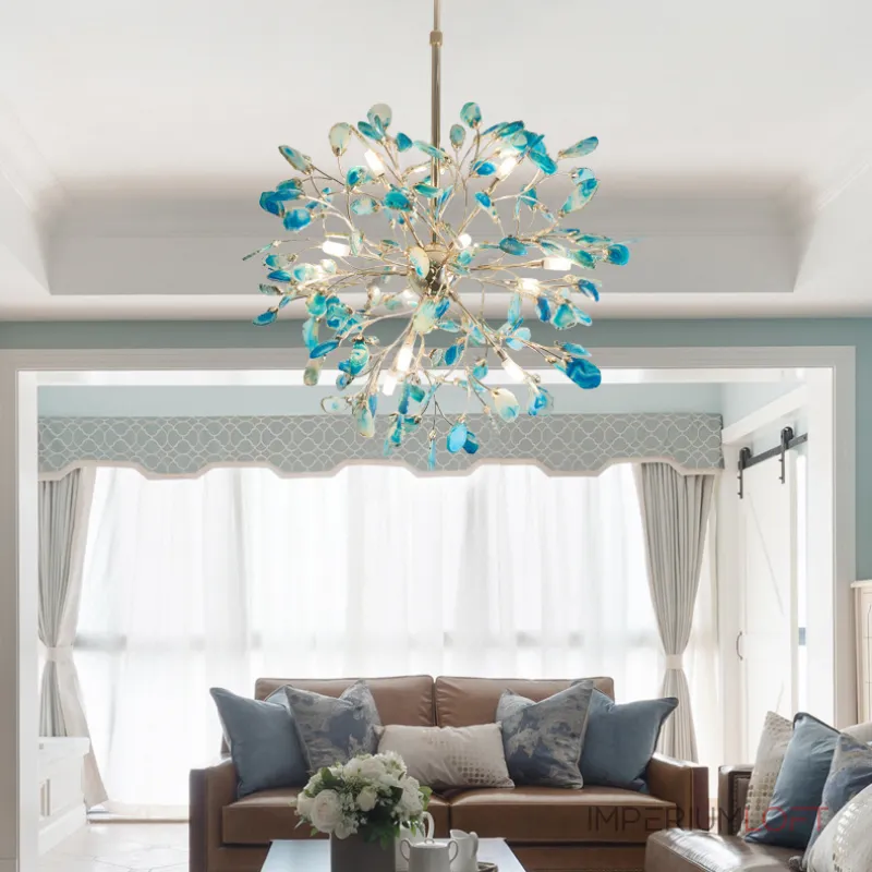 Люстра на штанге AGATE 8 L18 Blue