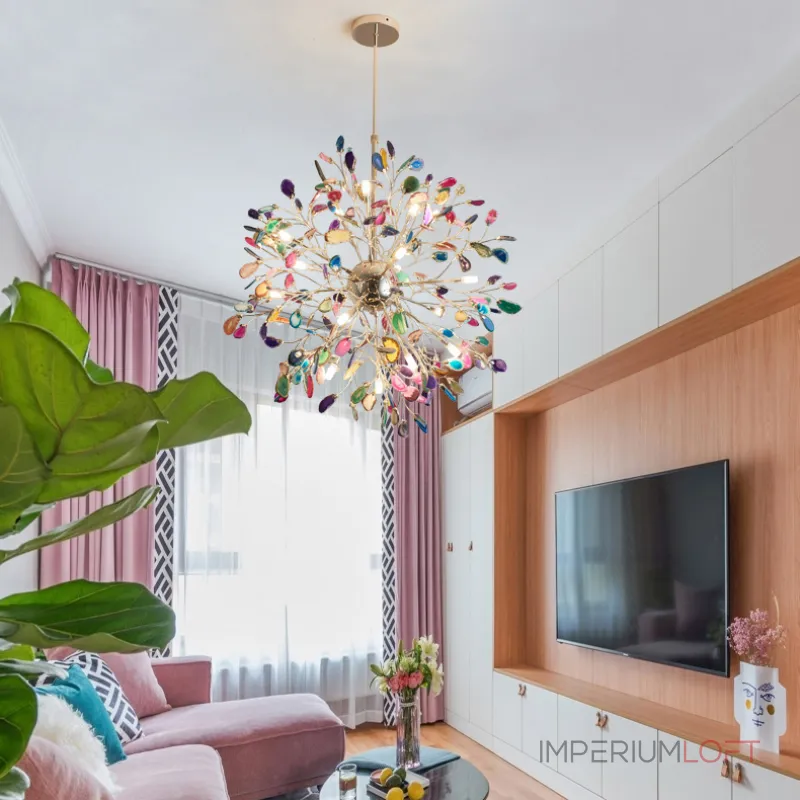 Люстра на штанге AGATE 8 L18 Blue