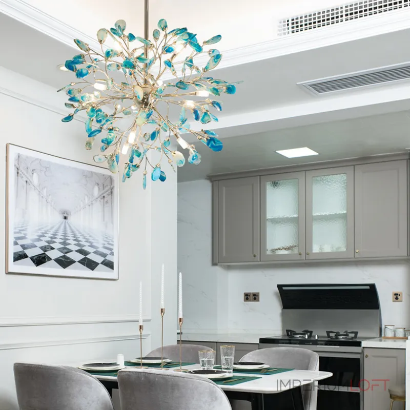 Люстра на штанге AGATE 8 L18 Blue