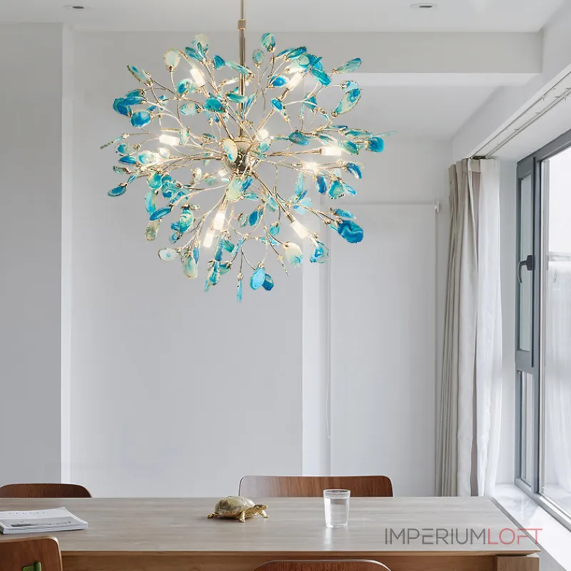 Люстра на штанге AGATE 8 L18 Blue