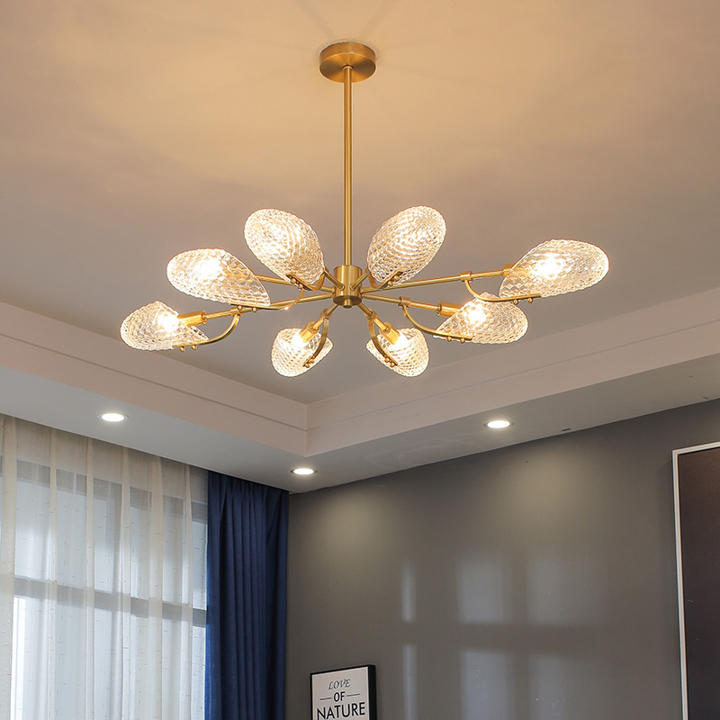 Люстра на штанге LORAINE L8 Brass Black Люстра на штанге LORAINE L8 Brass Black