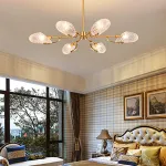 Люстра на штанге LORAINE L8 Brass Black