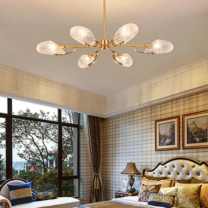 Люстра на штанге LORAINE L8 Brass Black Люстра на штанге LORAINE L8 Brass Black