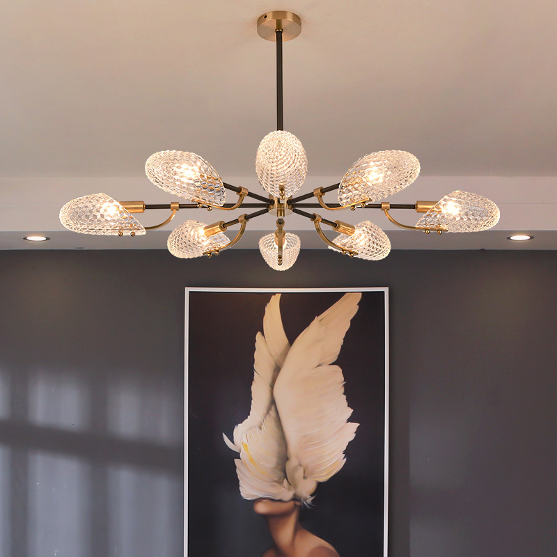 Люстра на штанге LORAINE L8 Brass Black Люстра на штанге LORAINE L8 Brass Black