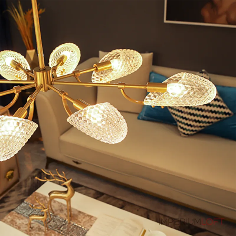 Люстра на штанге LORAINE L8 Brass Black Люстра на штанге LORAINE L8 Brass Black