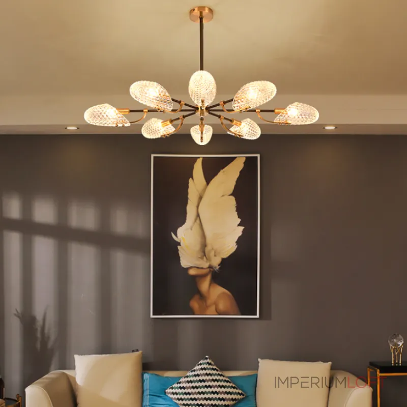 Люстра на штанге LORAINE L8 Brass Black Люстра на штанге LORAINE L8 Brass Black