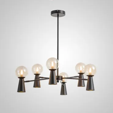 Люстра на штанге ABELINA L12 Black Amber