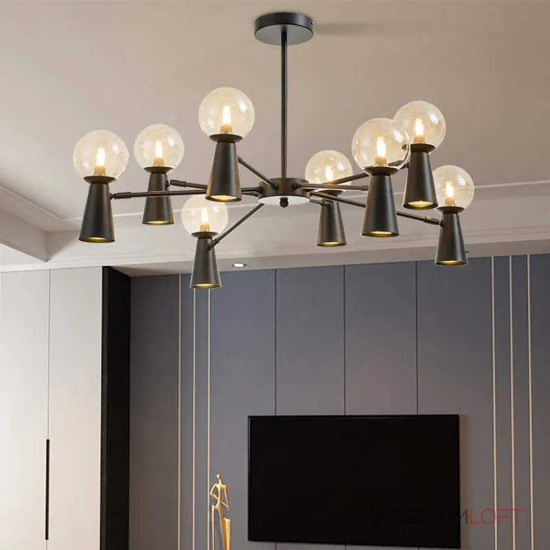 Люстра на штанге ABELINA L12 Black White Люстра на штанге ABELINA L12 Black White