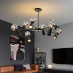 Люстра на штанге ABELINA L12 Black White