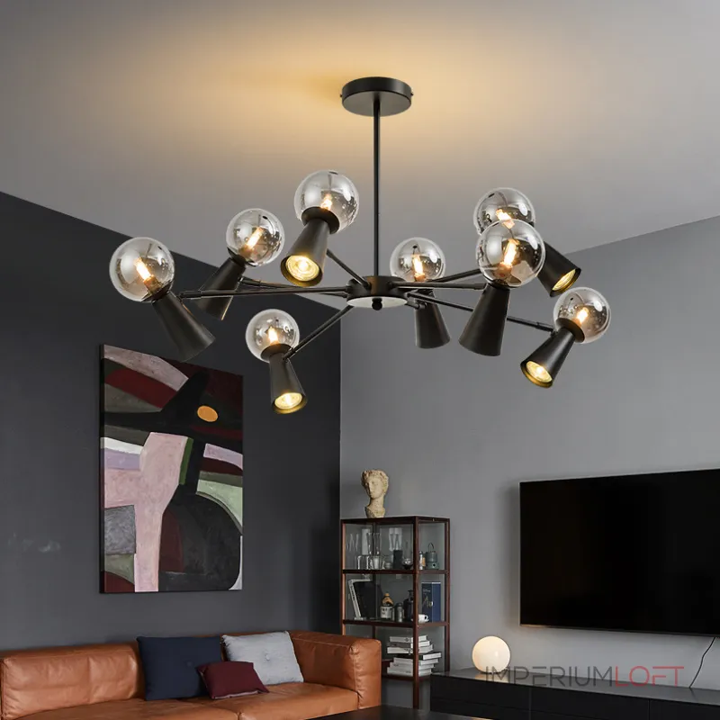 Люстра на штанге ABELINA L12 Black White Люстра на штанге ABELINA L12 Black White