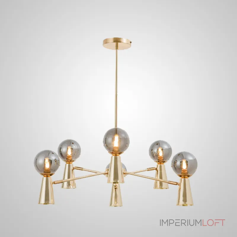 Люстра на штанге ABELINA L12 Gold Grey