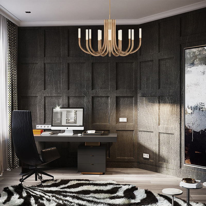 Люстра на штанге LAURA D100 Brass