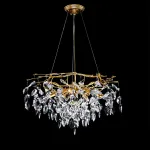 Подвесная люстра JASNA D67 с золотыми ветвями и стеклянными листьями от ImperiumLoft