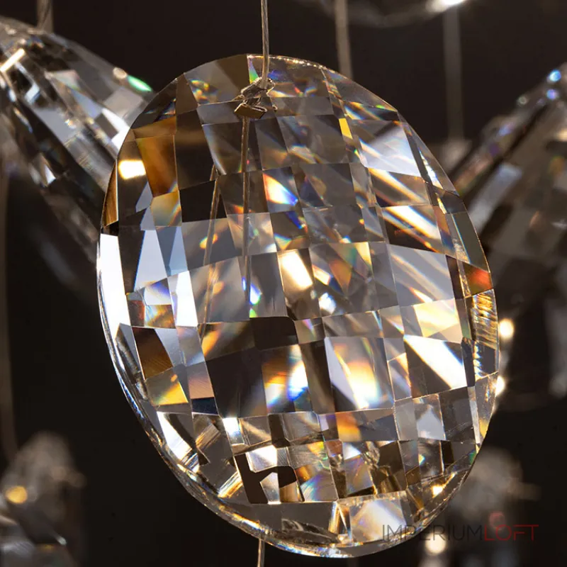 Подвесная люстра JASNA D67 с золотыми ветвями и стеклянными листьями от ImperiumLoft