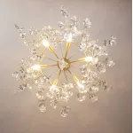 Подвесная люстра JASNA D67 с золотыми ветвями и стеклянными листьями от ImperiumLoft