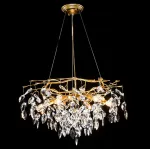 Подвесная люстра JASNA D67 с золотыми ветвями и стеклянными листьями от ImperiumLoft