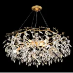 Подвесная люстра JASNA D67 с золотыми ветвями и стеклянными листьями от ImperiumLoft