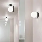 Бра FlexIC Lights Family Michael Anastassiades Black со стеклянным плафоном в форме шара от ImperiumLoft