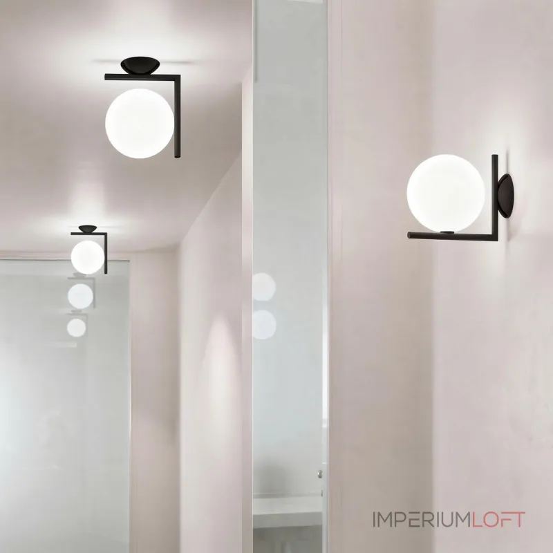 Бра FlexIC Lights Family Michael Anastassiades Black со стеклянным плафоном в форме шара от ImperiumLoft Бра FlexIC Lights Family Michael Anastassiades Black со стеклянным плафоном в форме шара от ImperiumLoft
