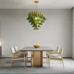 Подвесная люстра LOBBY GREEN H69 со стеклянными лепестками от ImperiumLoft