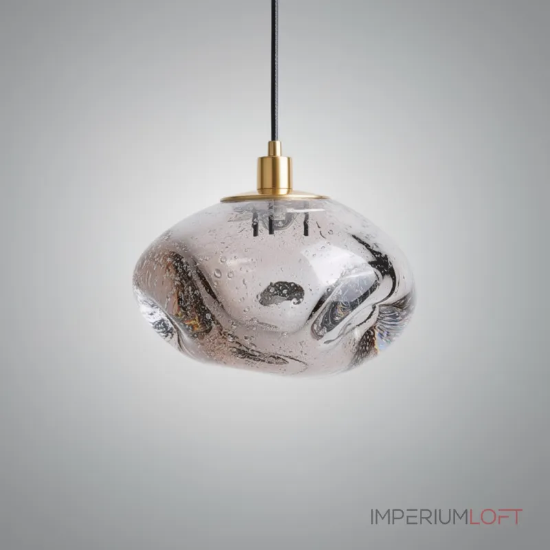 Подвесной светильник ANSEL A Transparent Brass с плафоном неправильной формы из стекла ручной работы с эффектом воздушных пузырьков от ImperiumLoft Подвесной светильник ANSEL A Transparent Brass с плафоном неправильной формы из стекла ручной работы с эффектом воздушных пузырьков от ImperiumLoft