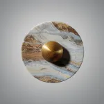 Настенный светильник Geode Glow Gold D25 с мраморным плафоном от VINSA