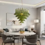 Подвесная люстра LOBBY GREEN H69 со стеклянными лепестками от ImperiumLoft