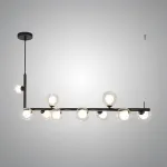 Подвесной светильник LINDA LONG P10 Black Double со стеклянными двойными шарами от ImperiumLoft