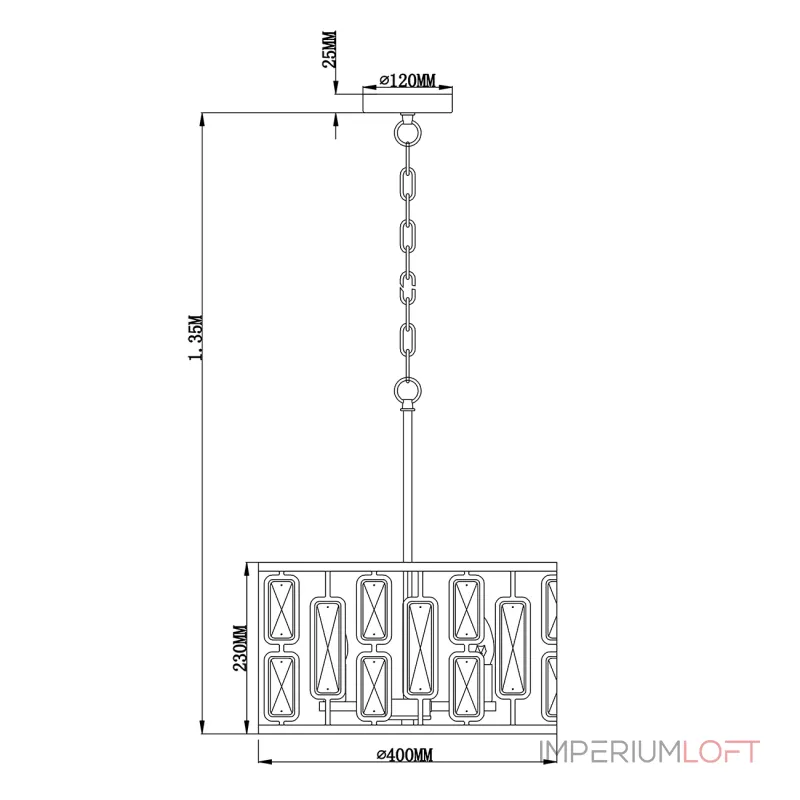 Подвесная люстра Escada 2102/4S Е27*60W Chrome