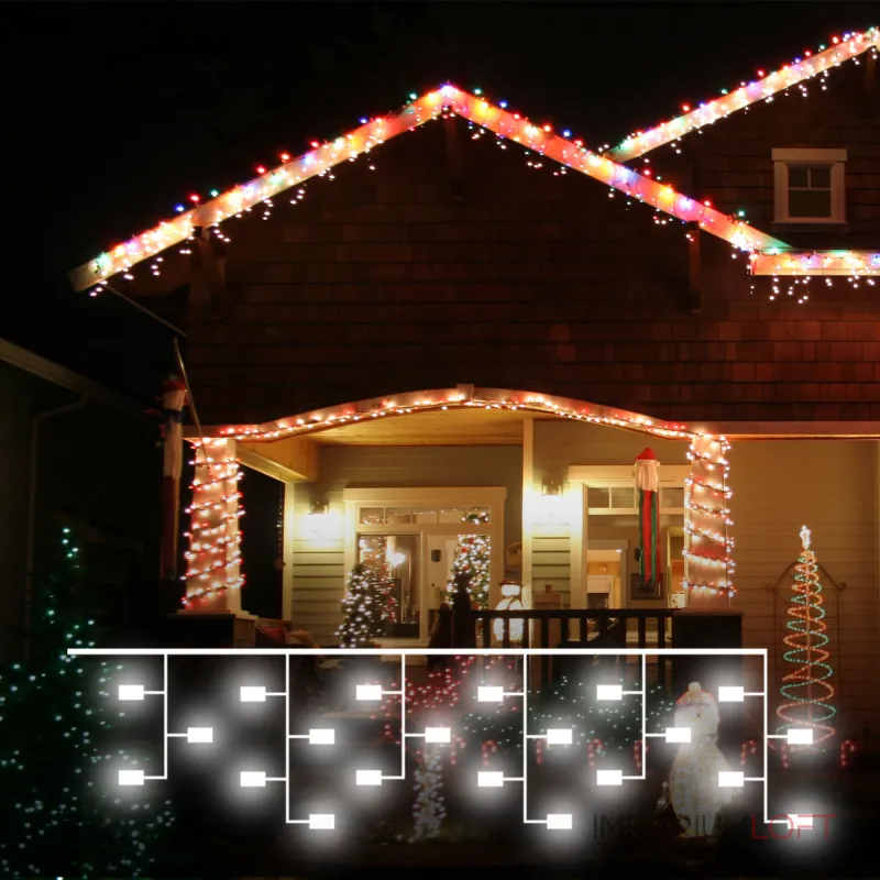 Гирлянда бахрома с мерцанием Eurosvet 100-101 a060409 от ImperiumLoft