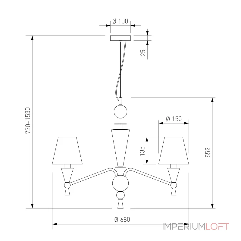 Подвесная люстра Eurosvet Teja 101014/6 латунь Smart от ImperiumLoft