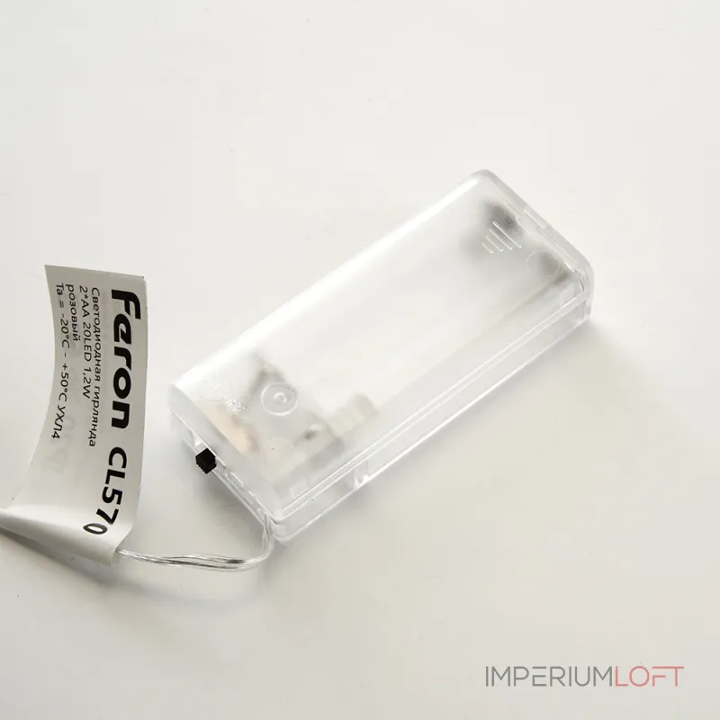 Гирлянда линейная от батареек FERON CL570 , 20LED, (розовый) 2м+0,5м IP20, 1,2W 48602 от ImperiumLoft