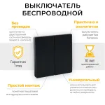 Выключатель беспроводной двухклавишный Feron Tm 82 41723 от ImperiumLoft
