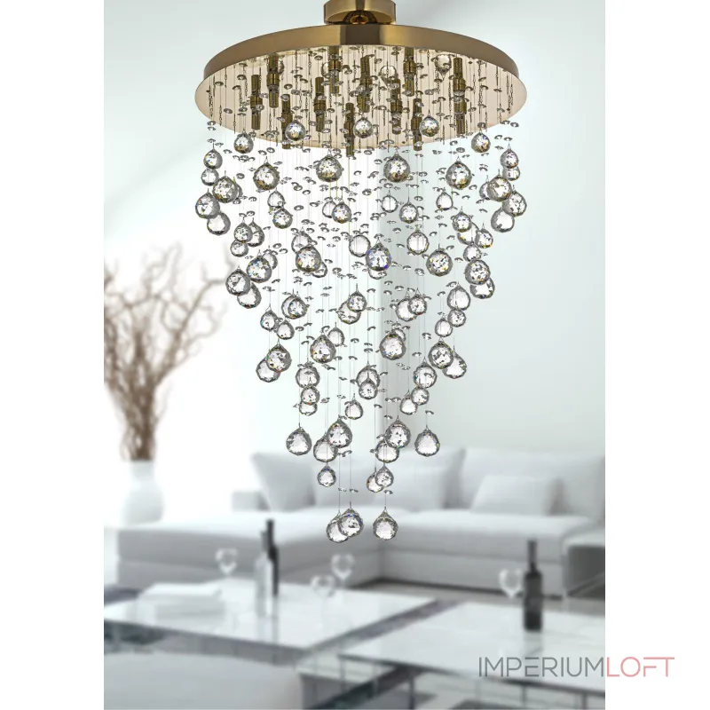 Каскадная люстра Arti Lampadari Flusso Gold Flusso H 1.4.55.615 G от ImperiumLoft