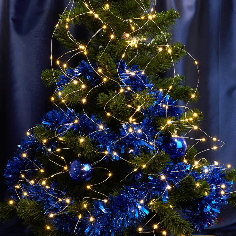 Светодиодная гирлянда 2м + 1м с питанием от батареек 200LED (теплый белый) Feron 32985 от ImperiumLoft