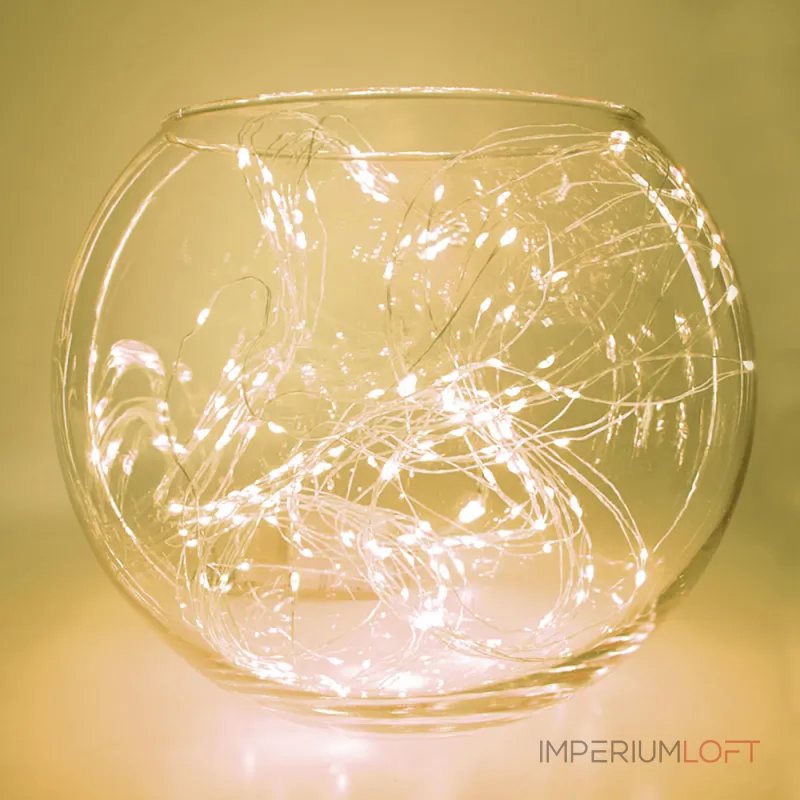 Светодиодная гирлянда 2м + 1м с питанием от батареек 200LED (теплый белый) Feron 32985 от ImperiumLoft