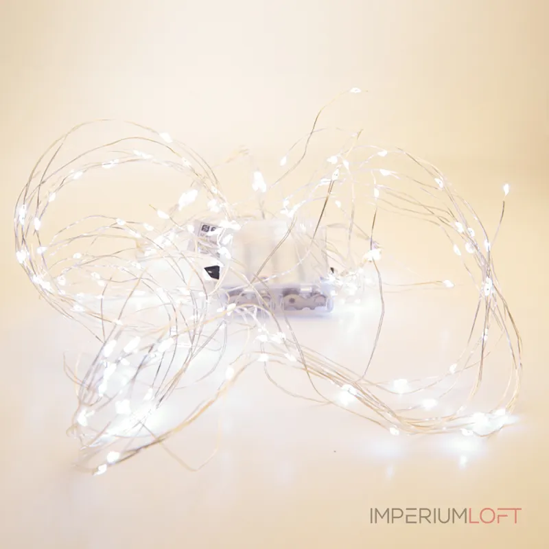 Светодиодная гирлянда 2м + 1м с питанием от батареек 200LED (теплый белый) Feron 32985 от ImperiumLoft