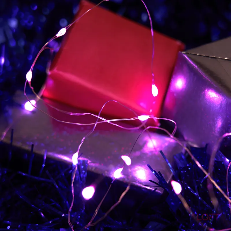 Гирлянда линейная от батареек FERON CL570 , 20LED, (розовый) 2м+0,5м IP20, 1,2W 48602 от ImperiumLoft