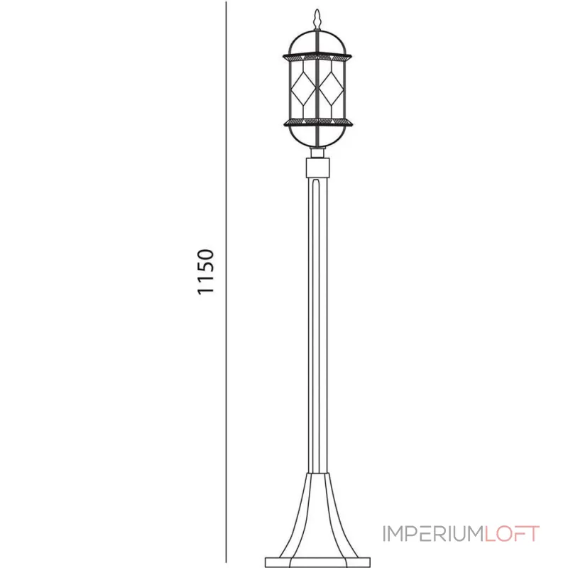 Наземный высокий светильник Feron Витраж с ромбом 11338 от ImperiumLoft