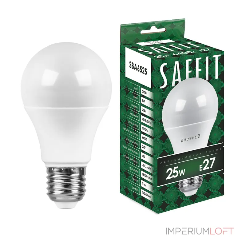 Лампа светодиодная SAFFIT SBA6525 Шар E27 25W 230V 6400K 55089 от ImperiumLoft Лампа светодиодная SAFFIT SBA6525 Шар E27 25W 230V 6400K 55089 от ImperiumLoft