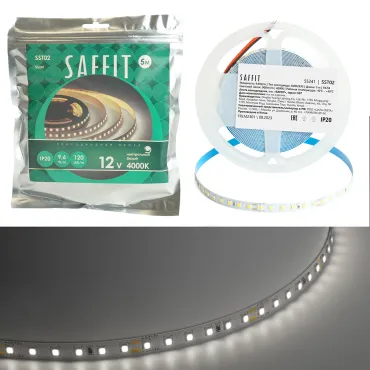 Светодиодная LED лента Feron SST02 SAFFIT 120SMD(2835)/м 9.6Вт/м 12V 5000*8*1.22мм 4000К IP20 55241 Светодиодная LED лента Feron SST02 SAFFIT 120SMD(2835)/м 9.6Вт/м 12V 5000*8*1.22мм 4000К IP20 55241