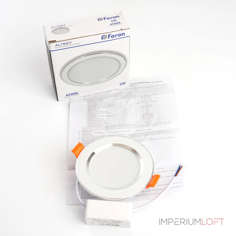 Светодиодный встраиваемый светильник Feron AL1527 LED IP20 5W 4500К от ImperiumLoft Светодиодный встраиваемый светильник Feron AL1527 LED IP20 5W 4500К от ImperiumLoft